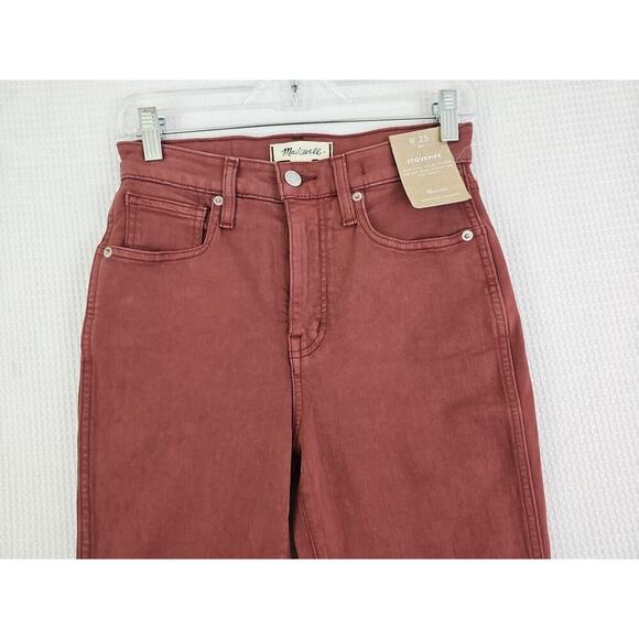 Madewell ~Woman Size 25~ Brown/Red Stovepipe Jeans Full-Length High Rise NWT. - Picture 12 of 16